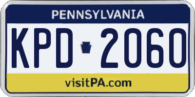 PA license plate KPD2060