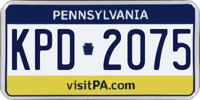 PA license plate KPD2075