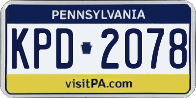 PA license plate KPD2078