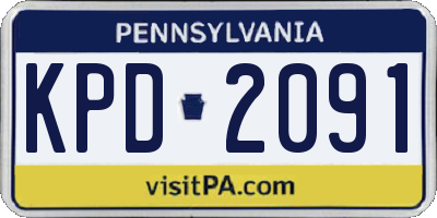 PA license plate KPD2091