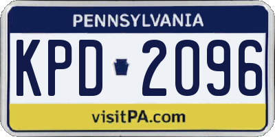 PA license plate KPD2096