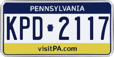 PA license plate KPD2117