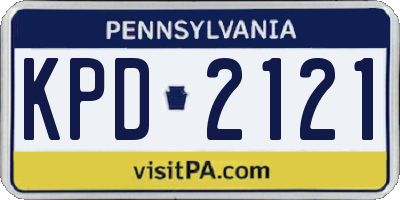 PA license plate KPD2121