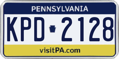 PA license plate KPD2128