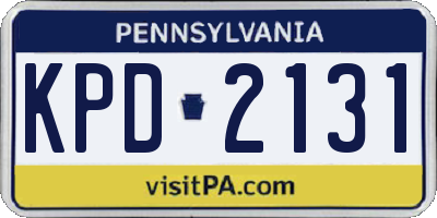 PA license plate KPD2131