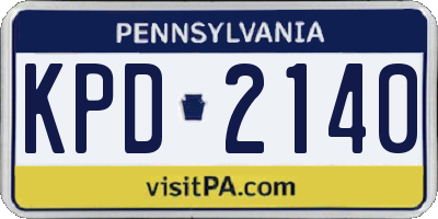 PA license plate KPD2140