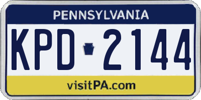 PA license plate KPD2144
