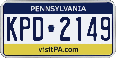 PA license plate KPD2149