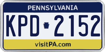 PA license plate KPD2152