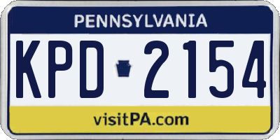 PA license plate KPD2154