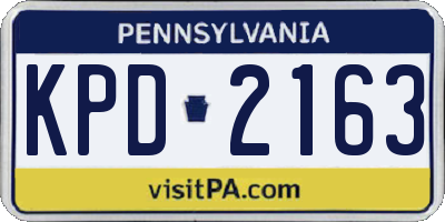 PA license plate KPD2163