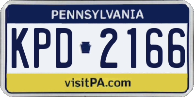 PA license plate KPD2166