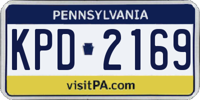 PA license plate KPD2169
