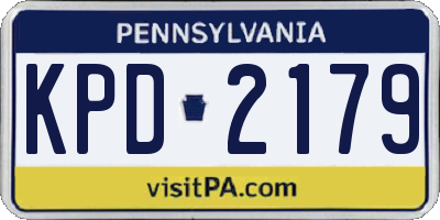 PA license plate KPD2179