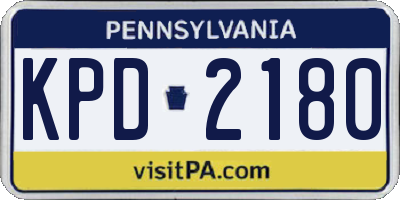 PA license plate KPD2180
