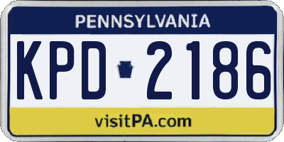 PA license plate KPD2186