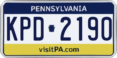 PA license plate KPD2190