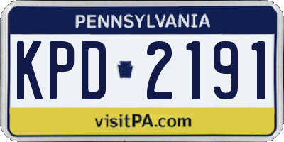 PA license plate KPD2191