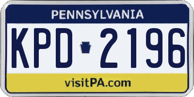 PA license plate KPD2196