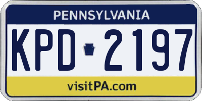 PA license plate KPD2197
