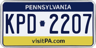 PA license plate KPD2207