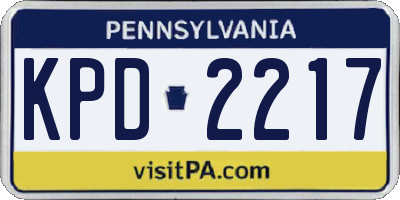 PA license plate KPD2217