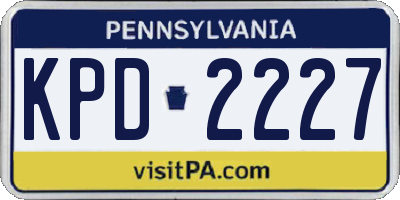 PA license plate KPD2227