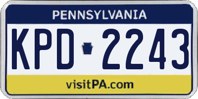PA license plate KPD2243