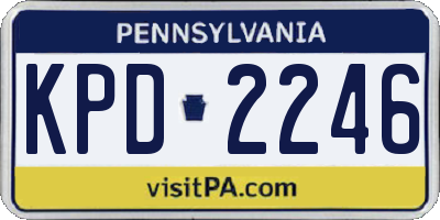 PA license plate KPD2246