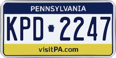 PA license plate KPD2247
