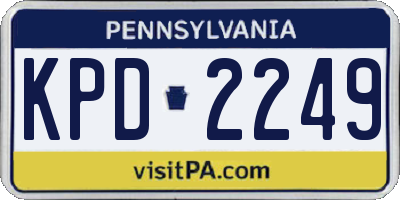 PA license plate KPD2249