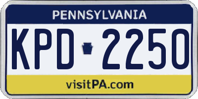 PA license plate KPD2250