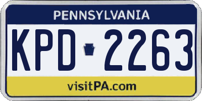 PA license plate KPD2263