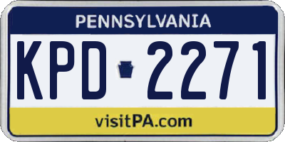 PA license plate KPD2271