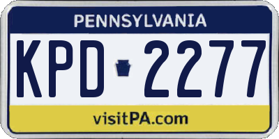 PA license plate KPD2277