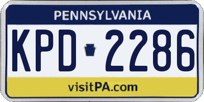 PA license plate KPD2286