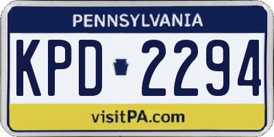 PA license plate KPD2294
