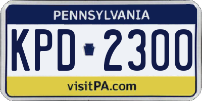 PA license plate KPD2300