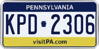 PA license plate KPD2306