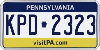 PA license plate KPD2323