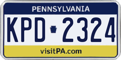 PA license plate KPD2324