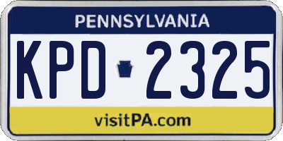 PA license plate KPD2325