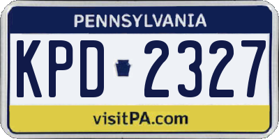 PA license plate KPD2327