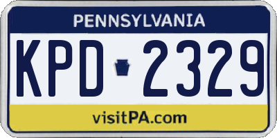PA license plate KPD2329