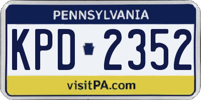 PA license plate KPD2352