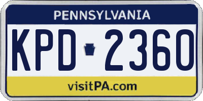 PA license plate KPD2360