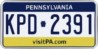 PA license plate KPD2391