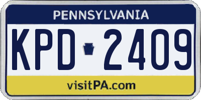 PA license plate KPD2409