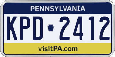 PA license plate KPD2412