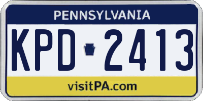 PA license plate KPD2413